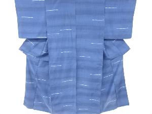 アンティーク　横段織り出し手織り紬単衣着物